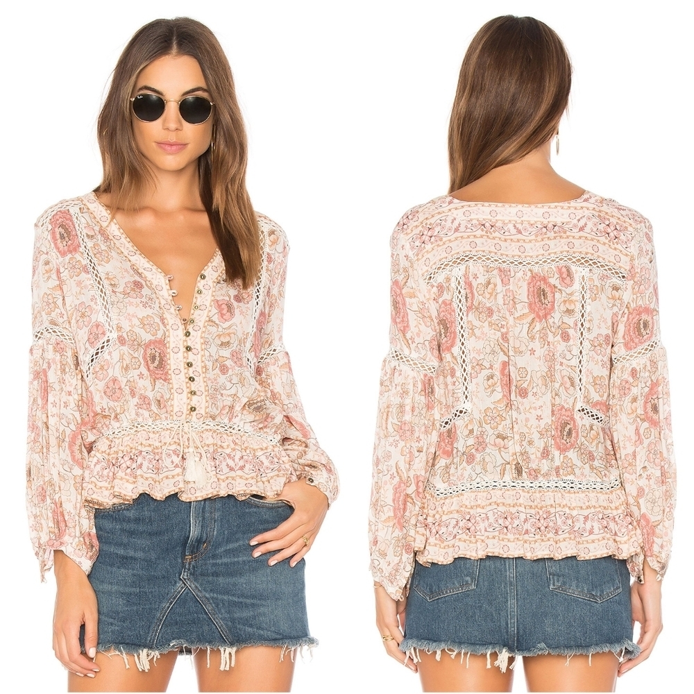 BNWT Spell designs zahara blouse rosewater pink S